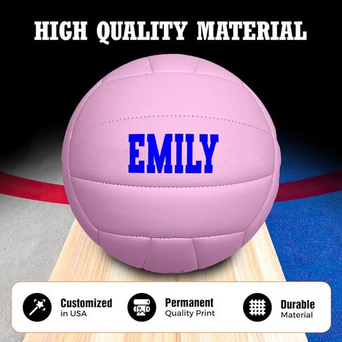 كرة طائرة وردية مخصصة من HAMMET تحمل اسمك أو نصك - كرة طائرة لعب ناعمة متينة وشخصية - هدية مخصصة بالحجم الرسمي للأم والابنة والفتاة والمدرب واللاعب in Kuwait