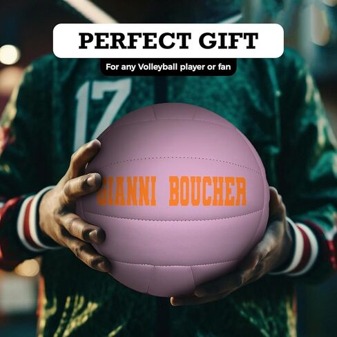 كرة طائرة وردية مخصصة من HAMMET تحمل اسمك أو نصك - كرة طائرة لعب ناعمة متينة وشخصية - هدية مخصصة بالحجم الرسمي للأم والابنة والفتاة والمدرب واللاعب in Kuwait