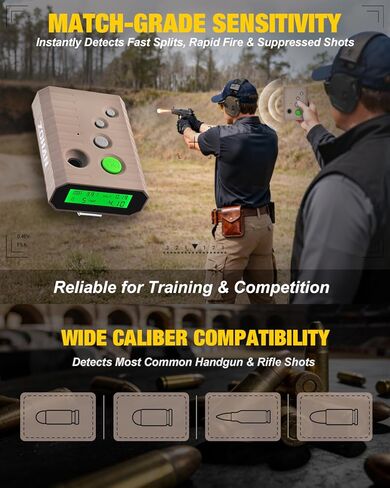 ZOHAN Professional Shot Timer for Shooting Competition, 0.01s Match Grade Sensitivity, High Visibility LCD, 4 Modes, Extra Loud Beeper, Heavy Duty Belt Clip – Tactical Grey in Kuwait