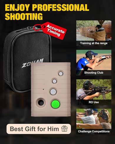 ZOHAN Professional Shot Timer for Shooting Competition, 0.01s Match Grade Sensitivity, High Visibility LCD, 4 Modes, Extra Loud Beeper, Heavy Duty Belt Clip – Tactical Grey in Kuwait