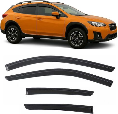 2018-2023 Tape-On Side Window Deflector Visors for Subaru Crosstrek & for Subaru Impreza Hatchback 2017-2023 Smoke Tinted Rain Guards in Kuwait