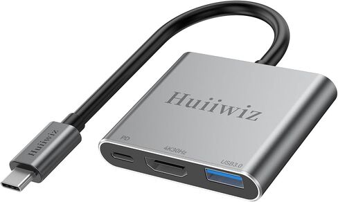 USB C to HDMI Adapter for iPhone 15 16 iPad Mac MacBook Switch to TV Monitor Projector, USB-C Digital AV Multiport Adapter (HDMI 4K, USB3.0, PD 100W) in Kuwait