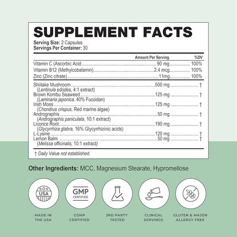 Simplix | Natural Supplement to Strengthen The Immune System | Respond to Outbreaks | Source of Highly Researched Mushroom & Seaweed Polysaccharides 60 Veggie Capsules (3 Pack) (180 Count) in Saudi Arabia