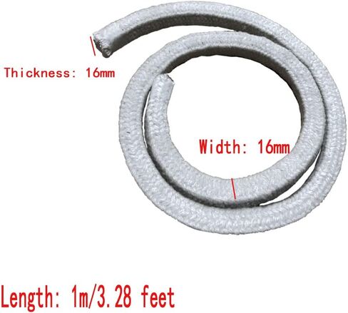 Log Burner Door Seal Rope,Rope Seals-Ceramic Fiber Gasket, Square Braid, High Temperature Seal for Boiler Furnace Casting(16x16mm*1m) in Kuwait