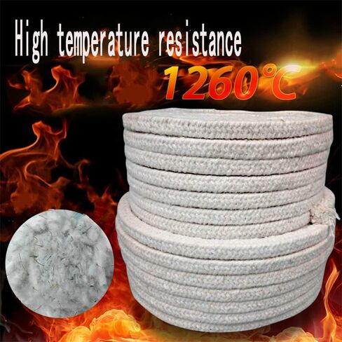 Log Burner Door Seal Rope,Rope Seals-Ceramic Fiber Gasket, Square Braid, High Temperature Seal for Boiler Furnace Casting(20x20mm*1m) in Kuwait