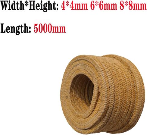 Log Burner Door Seal Rope,Rope Seal - Water Pump Shaft Packing Oil, Wear-Resistant High Temperature Self-Lubricating Gasket(4 * 4 * 5000mm) in Saudi Arabia