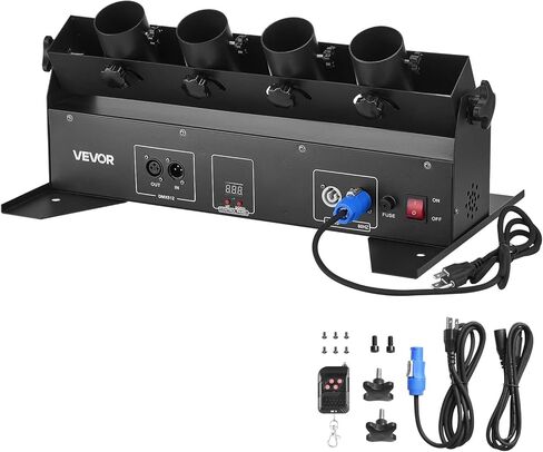 VEVOR Electric Confetti Cannon Machine, High Output 4-Shot Confetti Launcher, DMX512, Manual & Remote Control, Portable Confe-tti Shooter for Wedding Christmas DJ Party Event Show Stage Nightclub in Kuwait