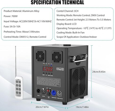 2 Packs 700W Wedding Event Special Electronic Dual-motor Machine with Case Remote and DMX Control Stage Equipment for Indoor and Outdoor Wedding, Party, Musical Show, Events(Not Included Material) in Kuwait