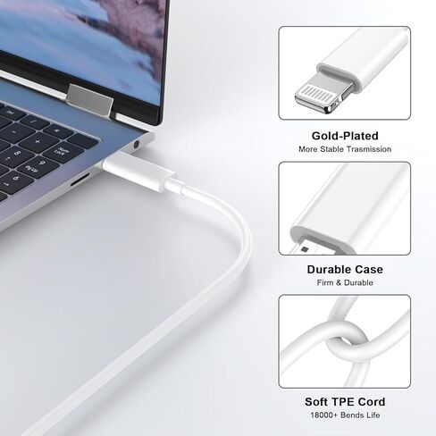 [Apple MFI Certified] محول كبل Lightning إلى HDMI لـ iPhone إلى HDTV ، موصل شاشة مزامنة محول AV الرقمي 1080p متوافق مع iPhone 14 13 12 11 Pro Max XR X 8 7 إلى جهاز العرض التلفزيوني in Kuwait