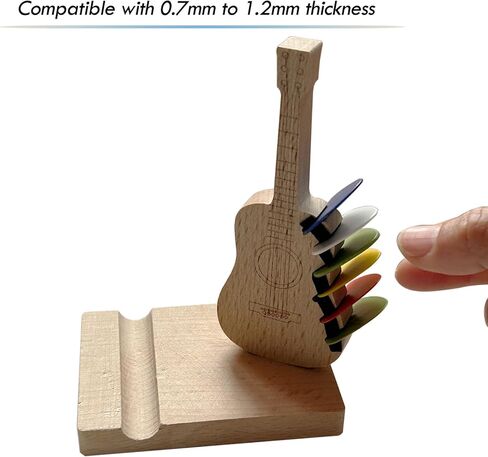 Guitar Pick Holder, Wooden Guitar Pick Storage with 6 Slots, for Picks Storage and Display, Guitar Accessories with Phone Stand, Gift for Guitar Player Music Lover in Saudi Arabia