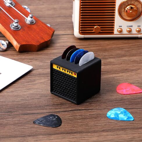 Guitar Picks Holder Box, Mini Guitars Amp Picks Holders Guitar Pick Display Holder Amp Speaker Styled Pick Holdesr Guitars Storage Box Set for Players and Music Enthusiasts in Saudi Arabia