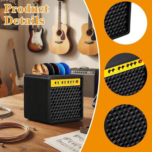 Guitar Picks Holder Box, Mini Guitars Amp Picks Holders Guitar Pick Display Holder Amp Speaker Styled Pick Holdesr Guitars Storage Box Set for Players and Music Enthusiasts in Saudi Arabia