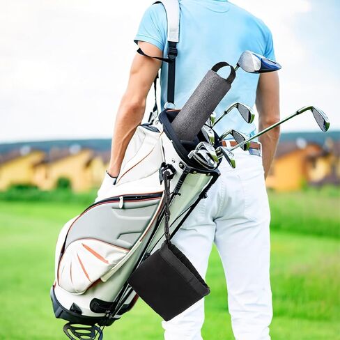 عبوتان من حقيبة تنظيف نادي الجولف وكرة الجولف، جيب محمول لغسالة كرة الجولف مع بطانة من الألياف الدقيقة المقاومة للماء، حقيبة حامل لتنظيف كرة الجولف من النيوبرين مع مشبك حلقة تسلق - أفضل هدية لإكسسوارات الجولف in Kuwait