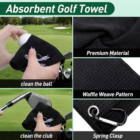 Gofly Golf Club Cleaning Kit, Golf Club Brush & Golf Groove Sharpener & Absorbent Golf Towel, Leak-proof Stretchable Press-Spray Golf Club Cleaner, Golf Gifts for Men, Essential Accessories for Golfer in Kuwait