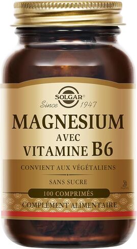 Magnesium Solgar مع فيتامين B6 - 100 قرص - يعزز تمعدن العظام الصحي ، ويدعم وظيفة الأعصاب والعضلات - غير المعدلة وراثيا ، خالية من الغلوتين ، خالية من الألبان ، كوشير - 33 حصص in Saudi Arabia