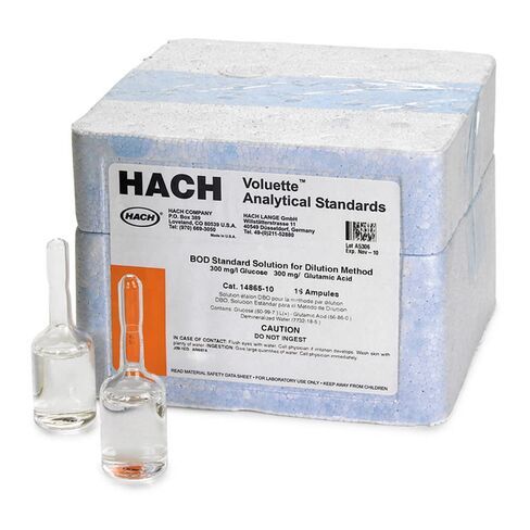 Hach BOD Standard Solution, 300 mg/L, (Pack of 16-10-mL Voluette® Ampules), 1486510 in Saudi Arabia