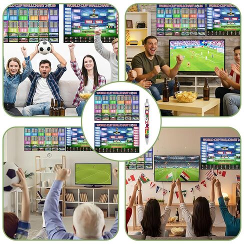 ملصق قوس كأس العالم 2026 - مخطط حائط مقاس 27 × 40 بوصة مع قلم تحديد - متتبع جدول زمني DIY، ديكور جداري لكرة القدم قابل للكتابة للمعجبين، حفلة يوم اللعبة in Kuwait