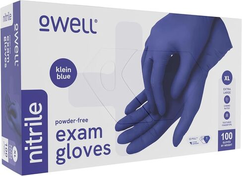 OWELL® Medical Exam Nitrile Gloves – 4mil Powder-Free Latex-Free Chemo Rated, Drug Resistant Blue Disposable Gloves in Kuwait