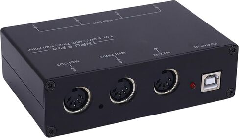 Generic مقسم MIDI 6 قنوات USB MIDI Host Box 1 مدخل إلى 6 مخرجات محول بيانو إلكتروني سبائك الألومنيوم أسود in Saudi Arabia