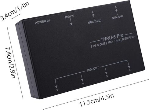 Generic مقسم MIDI 6 قنوات USB MIDI Host Box 1 مدخل إلى 6 مخرجات محول بيانو إلكتروني سبائك الألومنيوم أسود in Saudi Arabia