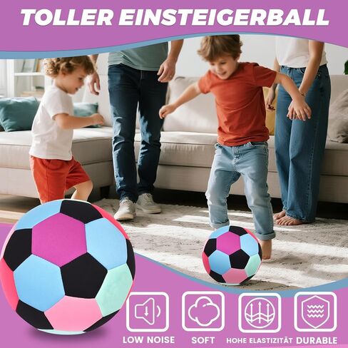 كرة قدم من القماش الناعم مقاس 4 من KUYOTQ، كرة قدم آمنة وناعمة للأطفال في الأماكن المغلقة لممارسة كرة القدم للشباب، كرة تدريب منزلية خفيفة الوزن للمراوغة والشعوذة في المنزل in Kuwait