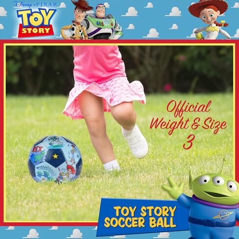 Disney Pixar Toy Story Soccer Ball, Stars Design Youth Kids Mini Soccer Ball, Blue, Size 3 in Saudi Arabia