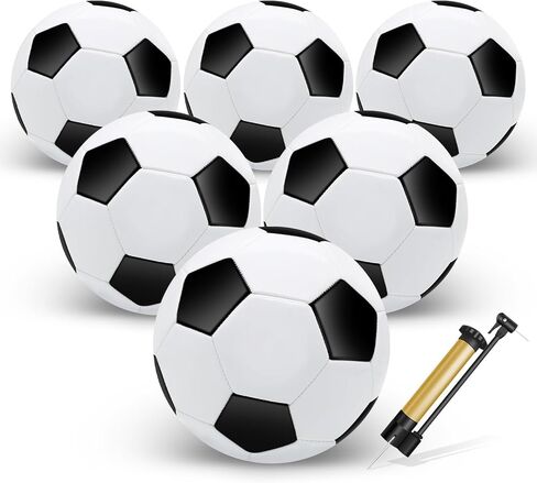 6 Pack Soccer Balls with Pump Needle, Size 3/4/5 Soccer Training Ball Practice for Kids,Youth and Adults, Soccer Ball Bulk in Saudi Arabia