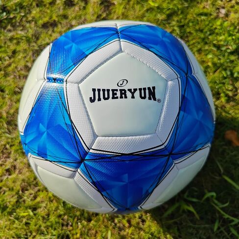 كرة القدم، كرة القدم المتوهجة في الظلام مقاس 4/ 5، هدايا كرات كرة القدم المضيئة المتوهجة للرجال والنساء للتدريب على كرة القدم في الأماكن المغلقة أو الهواء الطلق (أبيض وأزرق، مقاس 5) in Kuwait