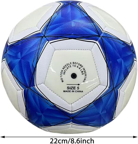 كرة القدم، كرة القدم المتوهجة في الظلام مقاس 4/ 5، هدايا كرات كرة القدم المضيئة المتوهجة للرجال والنساء للتدريب على كرة القدم في الأماكن المغلقة أو الهواء الطلق (أبيض وأزرق، مقاس 5) in Kuwait