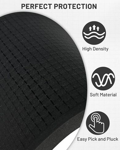 عبوة من 4 قطع من فوم بيك آند بلاك (2P 16x12x2 بوصة+2P 16x12x0.4 بوصة). منظم إسفنجي لصندوق الأدوات، حشوات إسفنجية عالية الكثافة قابلة للتخصيص للحافظات، إسفنجة ظل مكعبة مسبقًا لحافظة المسدسات، صندوق الأدوات، تخزين صندوق الكاميرا والألعاب in Kuwait