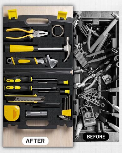 عبوة من 4 قطع من فوم بيك آند بلاك (2P 16x12x2 بوصة+2P 16x12x0.4 بوصة). منظم إسفنجي لصندوق الأدوات، حشوات إسفنجية عالية الكثافة قابلة للتخصيص للحافظات، إسفنجة ظل مكعبة مسبقًا لحافظة المسدسات، صندوق الأدوات، تخزين صندوق الكاميرا والألعاب in Kuwait