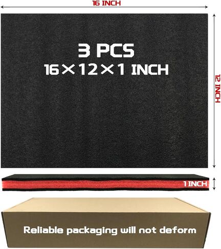 Tool Box Foam 3Pack, 16x12x1 Inch Kaizen Foam Inserts for Hard Cases & DIY, Professional Shock-Absorption Liners for Ultimate Tool Protection in Saudi Arabia