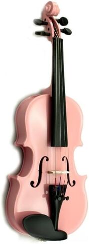 SKY 1/10 Size Violin with Lightweight Case, Brazilwood Bow, and Bright Pink Color in Kuwait