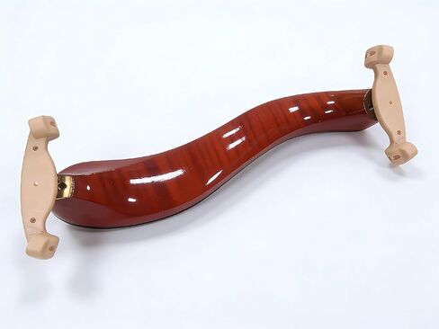 AKLOT Violin Shoulder Rest 4/4 & 3/4: Made of solid white pine, Burgundy Tiger Stripe Finish, Thick Breathable Sponge, Silicone Clamps Won’t Damage Varnish, Ergonomic Design (07） in Kuwait