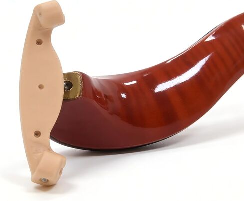 AKLOT Violin Shoulder Rest 4/4 & 3/4: Made of solid white pine, Burgundy Tiger Stripe Finish, Thick Breathable Sponge, Silicone Clamps Won’t Damage Varnish, Ergonomic Design (07） in Kuwait