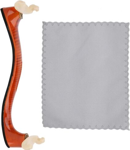 AKLOT Violin Shoulder Rest 4/4 & 3/4: Made of solid white pine, Burgundy Tiger Stripe Finish, Thick Breathable Sponge, Silicone Clamps Won’t Damage Varnish, Ergonomic Design (03） in Kuwait
