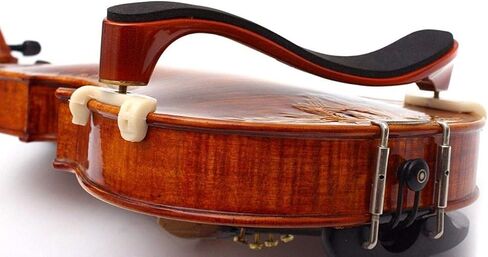 AKLOT Violin Shoulder Rest 4/4 & 3/4: Made of solid white pine, Burgundy Tiger Stripe Finish, Thick Breathable Sponge, Silicone Clamps Won’t Damage Varnish, Ergonomic Design (03） in Kuwait
