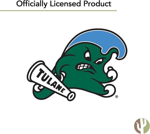 ربطة عنق جامعة Desert Cactus Tulane TU Green Wave 100% بوليستر مع شعار، مرخصة رسميًا (النمط B) in Saudi Arabia