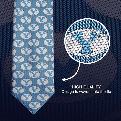 Desert Cactus Brigham Young University Neck Tie BYU Cougars 100% Polyester Necktie with Logo, Officially Licensed (Style B) in Saudi Arabia