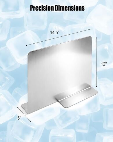 قسم صندوق الثلج التجاري من الفولاذ المقاوم للصدأ مقاس 12 بوصة ارتفاع - 14.5 بوصة طول × 5 بوصة عمق مقسم 304 عالي التحمل، منظم قابل للإزالة لصندوق الثلج والبار وثلاجة المطعم in Kuwait