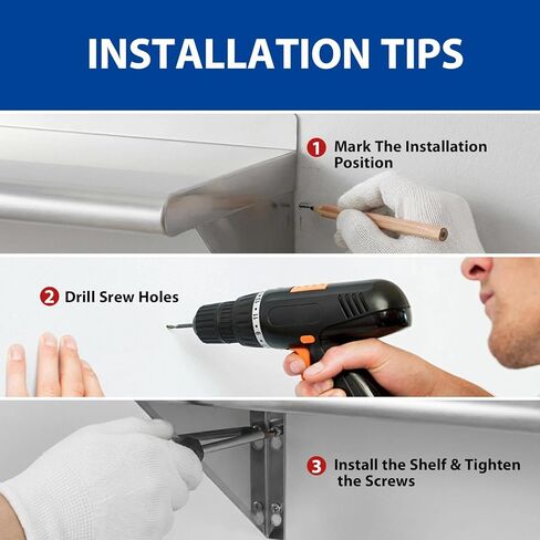 APLSS NSF All 430 رف جداري من الفولاذ المقاوم للصدأ مقاس 14 × 36 بوصة 230 رطل، رف تثبيت عائم للاستخدام التجاري والسكني in Saudi Arabia