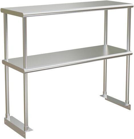 STABLEINK NSF Stainless Steel Double Overshelf for Prep & Work Table 12x36 Inches, 2 Tier Rack Shelves for Commercial Restaurant, Home Kitchen, Laundry and Garage in Saudi Arabia