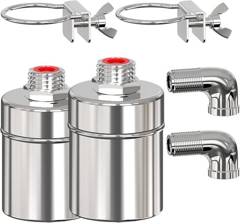Stainless Steel Automatic Water Level Control Float Valve, 2-Pack, 1/2 inch,304 Grade Side Inflow Design for Water Tanks, Swimming Pools, Livestock Tanks (Inlet water) in Saudi Arabia