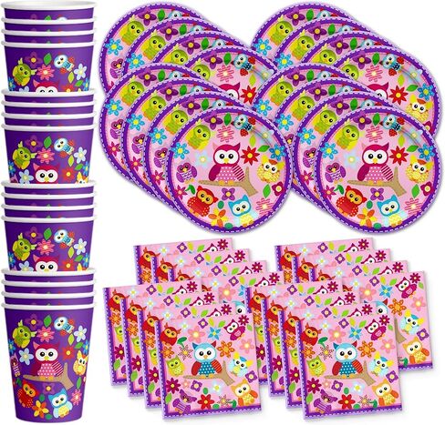 Birthday Galore Pink Little Dino Girl Dinosaur Party Supplies, 16 Sets of Plates, Napkins, Cups for Birthday, Kit for 16, Pink in Saudi Arabia