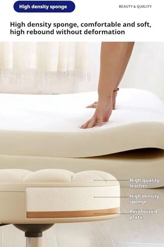Round Thickened Dressing Stool with Wheels, Solid Color and Fashionable Surface in Saudi Arabia