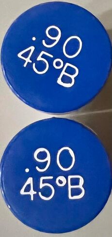 Two Pack - Oil Burner Nozzle, .90 45 B, Solid Spray Blue Cap .90 45 B Oil Nozzle .90 Gallons per minute with a 45 degree Solid Spray in Saudi Arabia