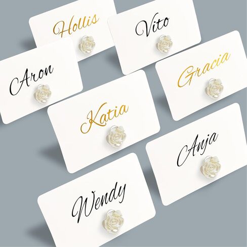 24 قطعة من حاملات بطاقات مكان اللؤلؤة، حاملات بطاقات اسم الطاولة الأنيقة لحفلات الزفاف، ملصقات طعام البوفيه، عرض مقاعد الحفلات، بطاقة الاسم (لؤلؤ ذهبي) in Kuwait
