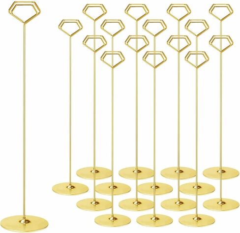 Urban Deco 12PK Table Number Holders 12 Inches Pentagram Place Card Holder Metal Table Card Holders, Picture Holders for Tables, Card Holder Stand for Wedding Décor-Gold in Saudi Arabia