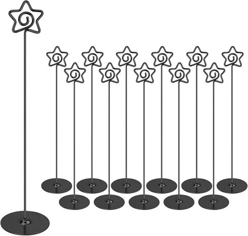 Urban Deco 12PK Table Number Holders 12 Inches Pentagram Place Card Holder Metal Table Card Holders, Picture Holders for Tables, Card Holder Stand for Wedding Décor-Gold in Saudi Arabia