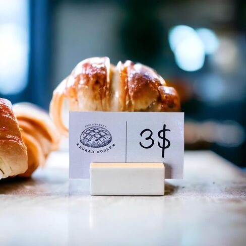 Ceramic Price Tag Holders for Bakery & Pastry Shop Displays, Table Number Place Card Holders for Weddings & Events, Rectangular Vintage White Card Stands, Durable & Washable, 20-Pack in Saudi Arabia